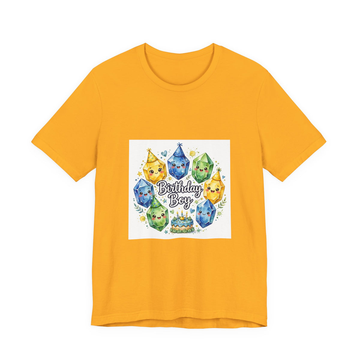 Birthday Boy Crystal Party T-Shirt | Golds, Mints & Teal