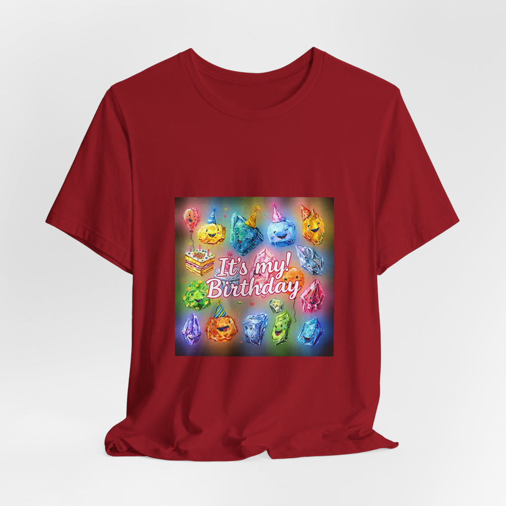 It's My Birthday Crystal Party T-Shirt | Dark Neutrals & Reds