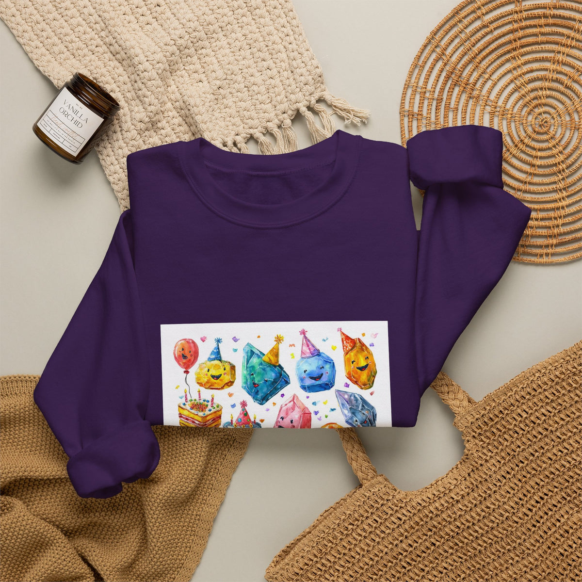 Crystal Birthday Party Crewneck | Blues, Purples & Pinks