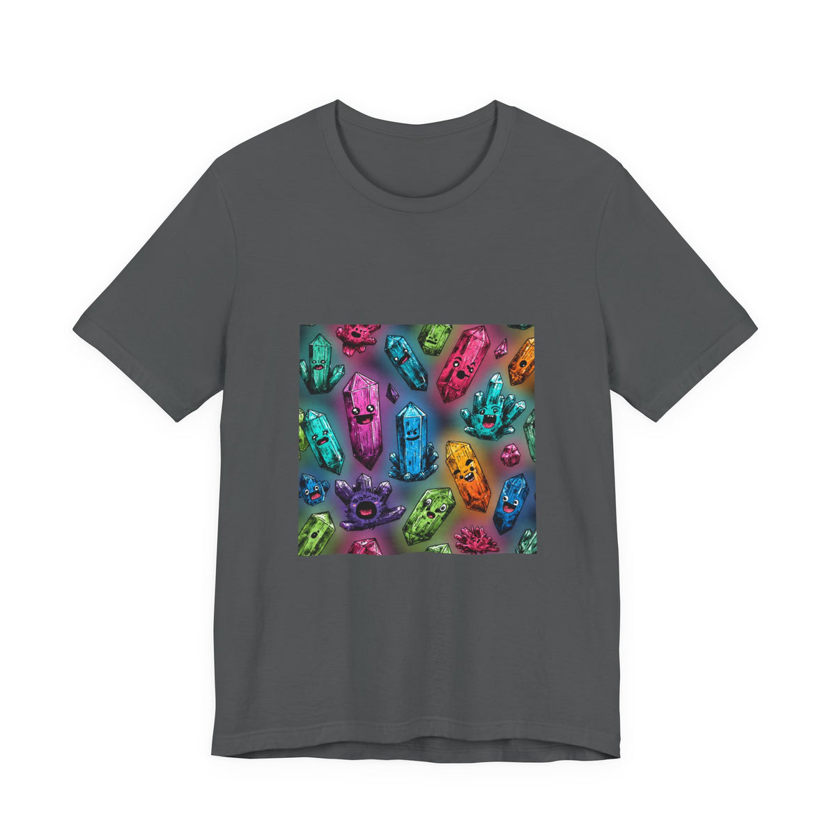 Colorful Crystal Characters T-Shirt | Dark Neutrals & Reds