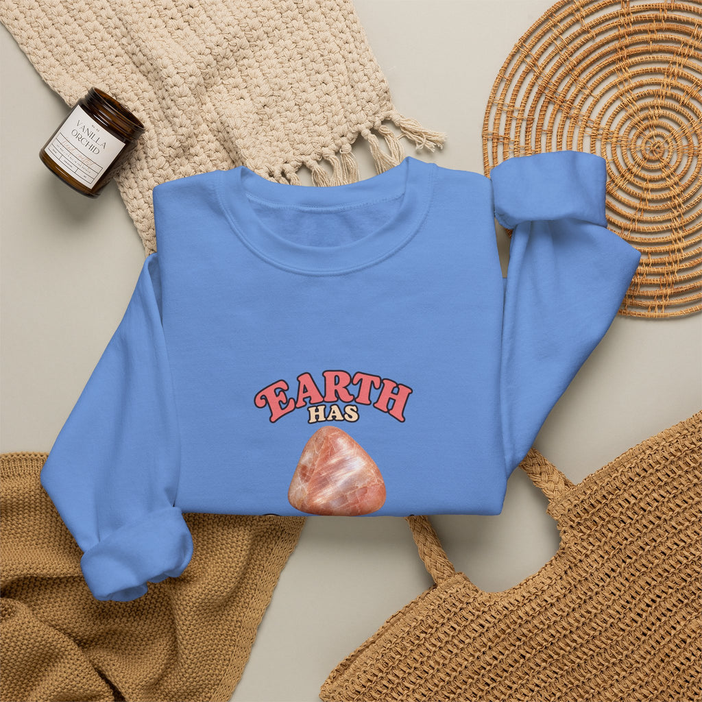Earth Has Excellent Taste — Peach Moonstone Crewneck | Blues, Purples & Pinks