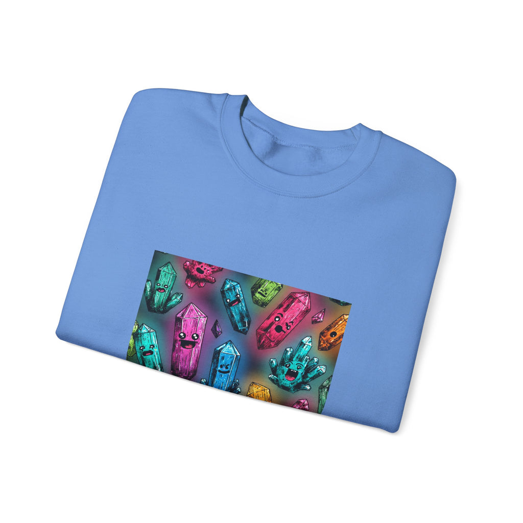 Colorful Crystal Characters Crewneck | Blues, Purples & Pinks