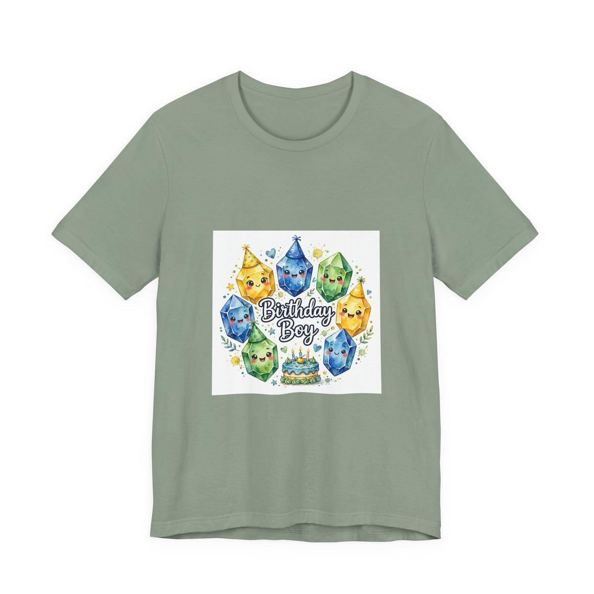Birthday Boy Crystal Party T-Shirt | Golds, Mints & Teal