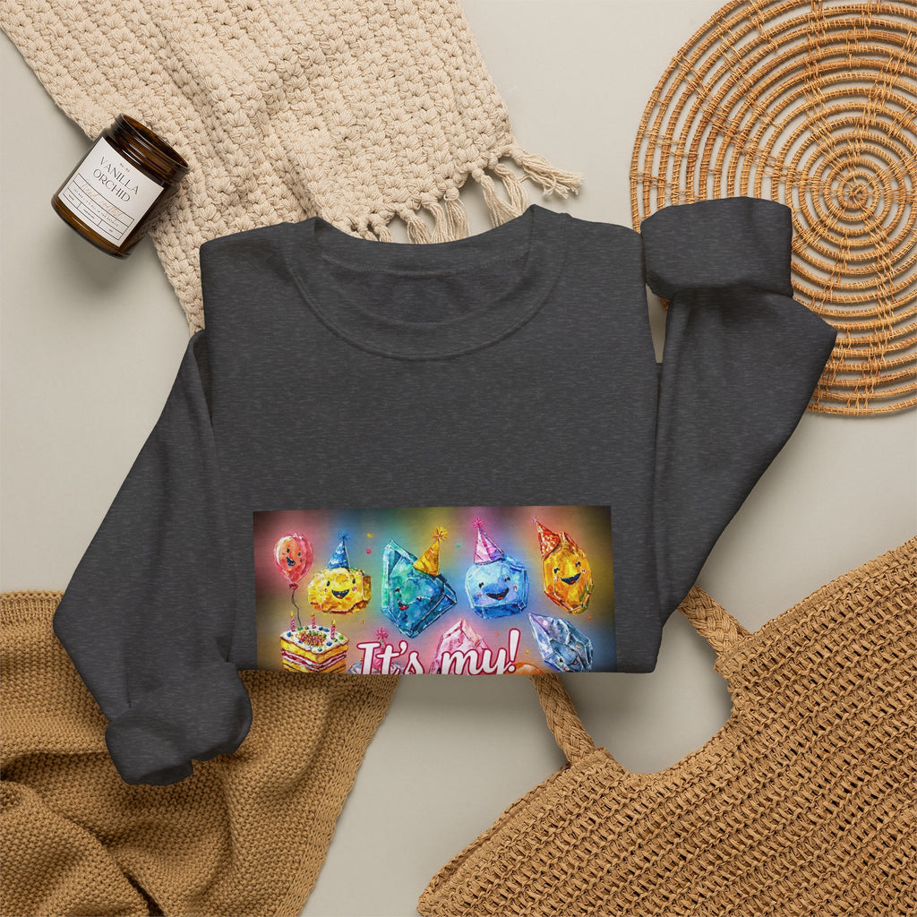 It's My Birthday Crystal Party Crewneck | Neutrals & Reds