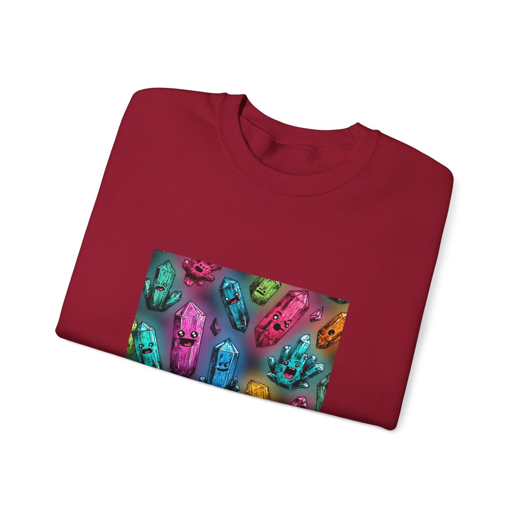 Colorful Crystal Characters Crewneck | Earth Tones & Brights
