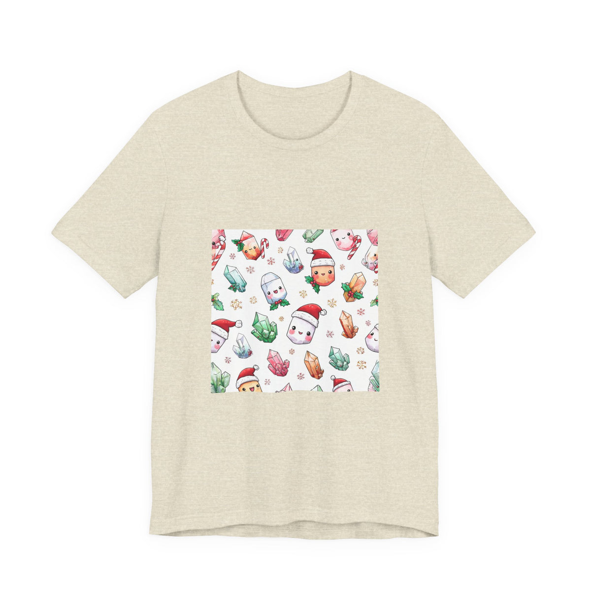 Pastel Christmas Crystal Friends T-Shirt | Sandy Neutrals & Oranges