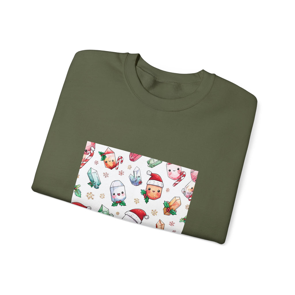 Pastel Christmas Crystal Friends Crewneck | Earth Tones & Brights