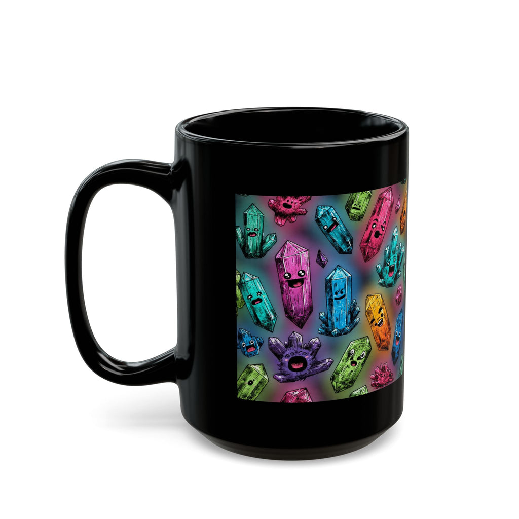Colorful Crystal Characters Black Mug