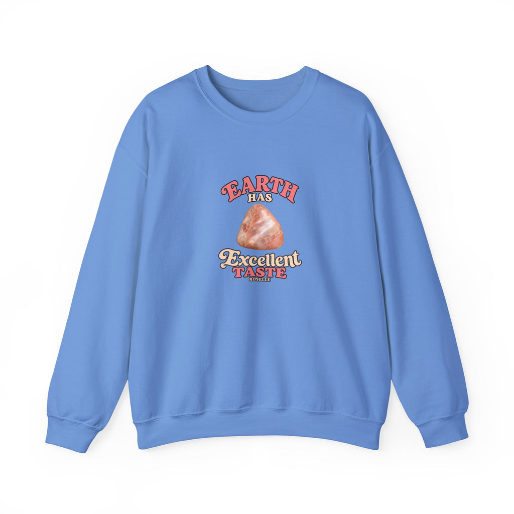 Earth Has Excellent Taste — Peach Moonstone Crewneck | Blues, Purples & Pinks