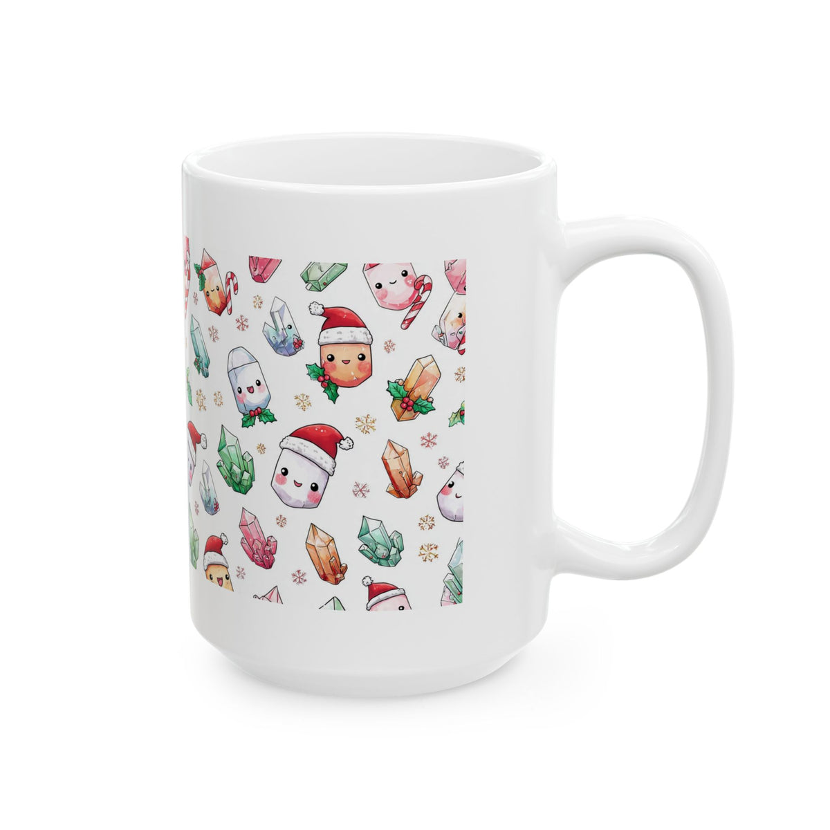 Pastel Christmas Crystal Friends White Mug
