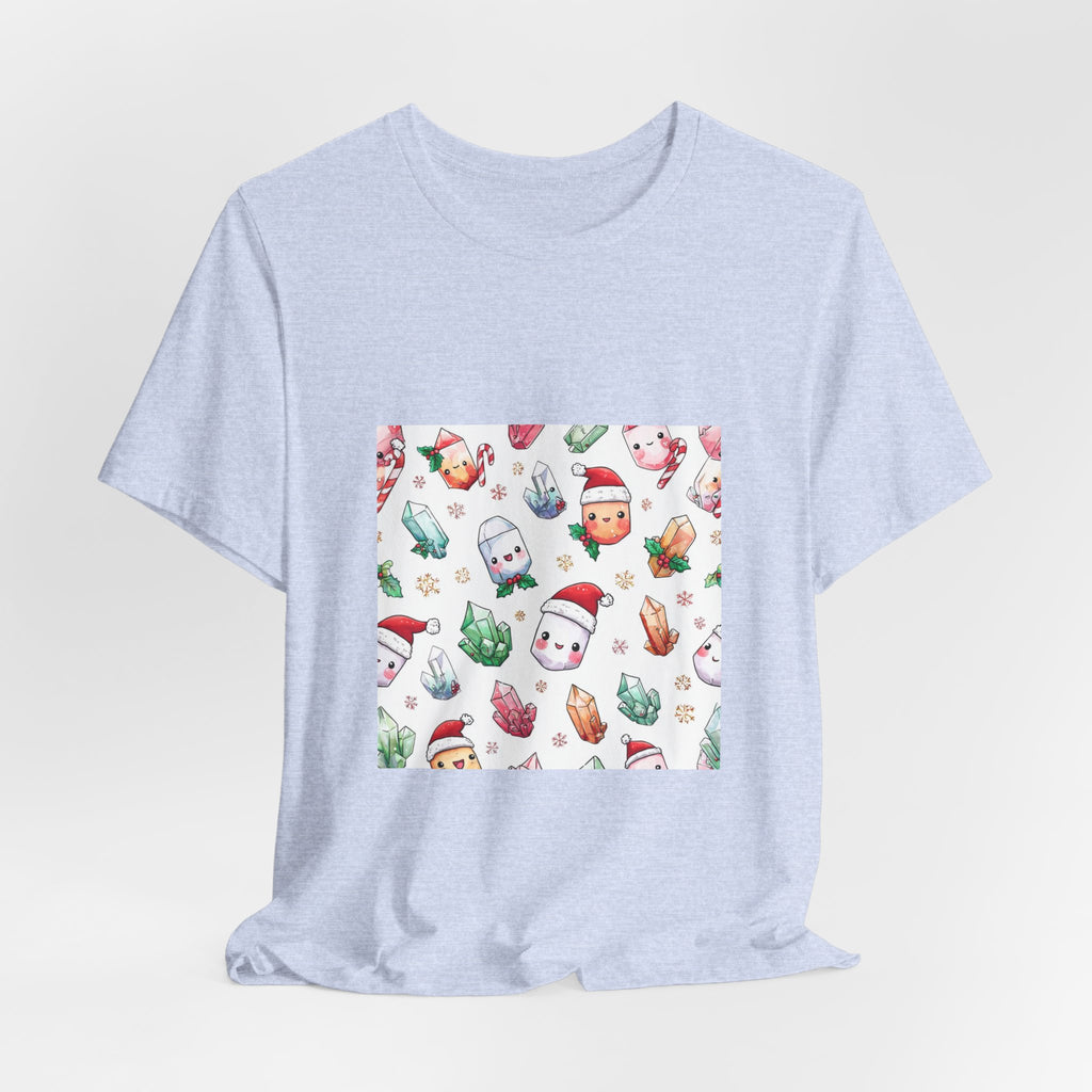 Pastel Christmas Crystal Friends T-Shirt | Soft Blues