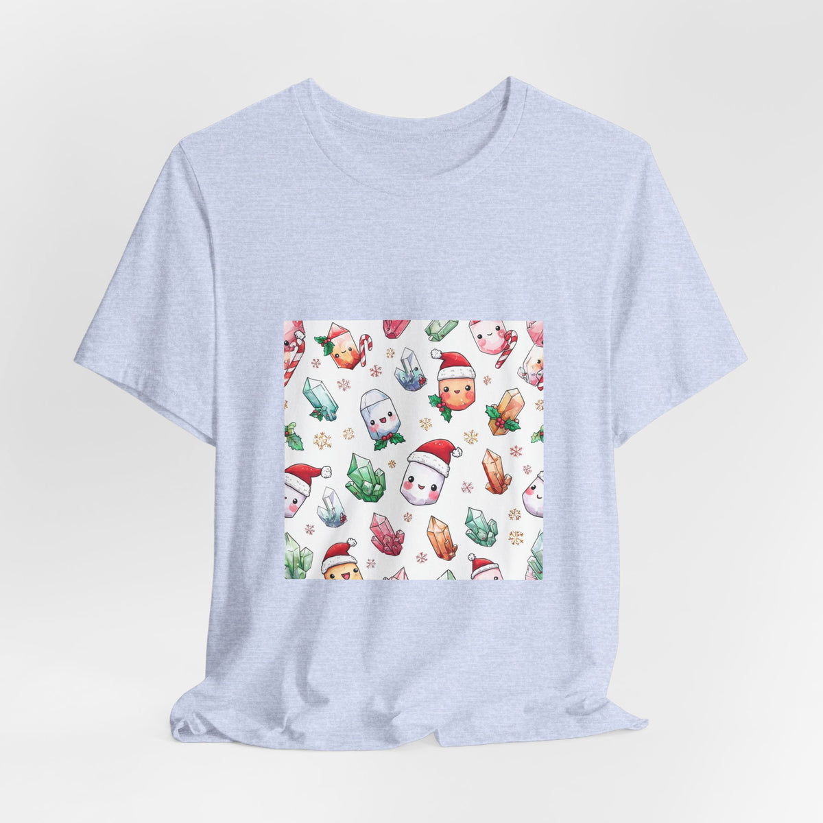 Pastel Christmas Crystal Friends T-Shirt | Soft Blues
