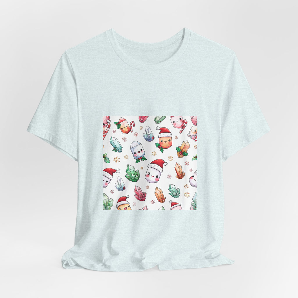 Pastel Christmas Crystal Friends T-Shirt | Soft Blues