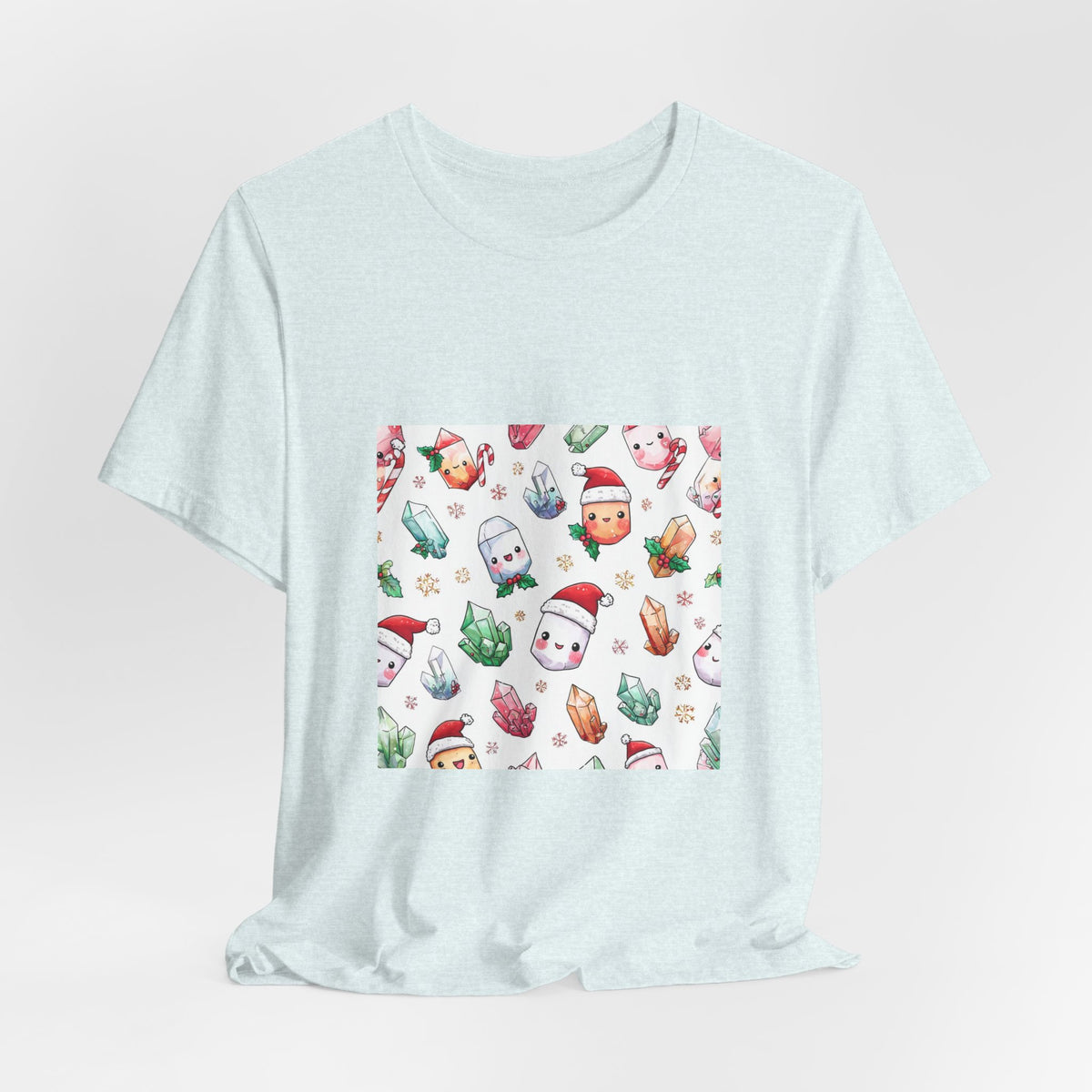 Pastel Christmas Crystal Friends T-Shirt | Soft Blues