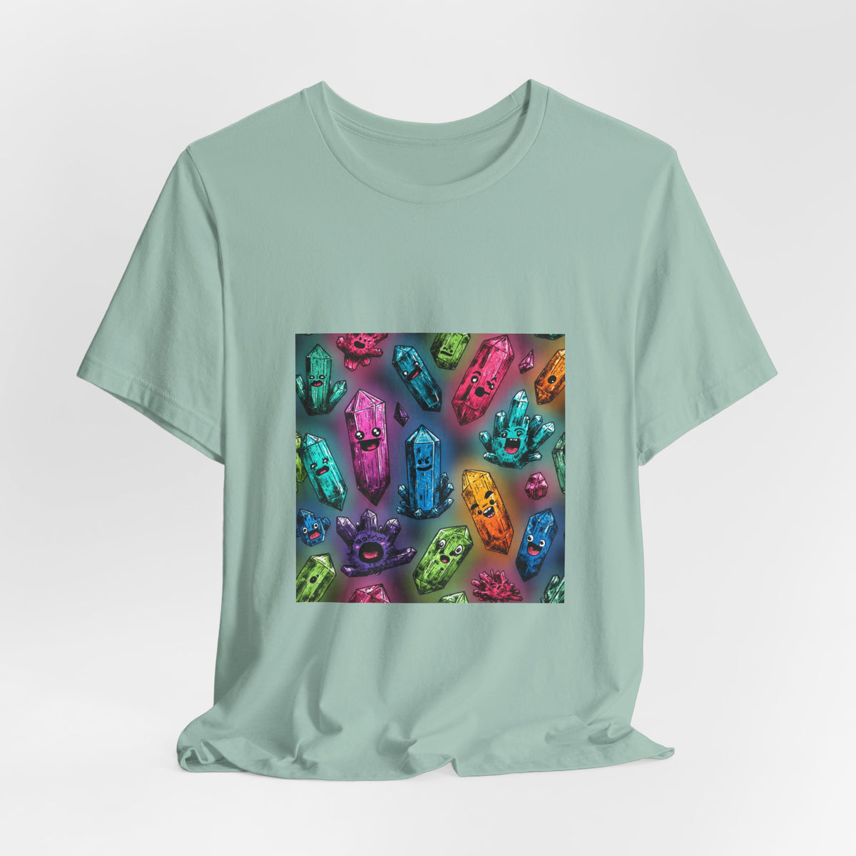 Colorful Crystal Characters T-Shirt | Soft Blues