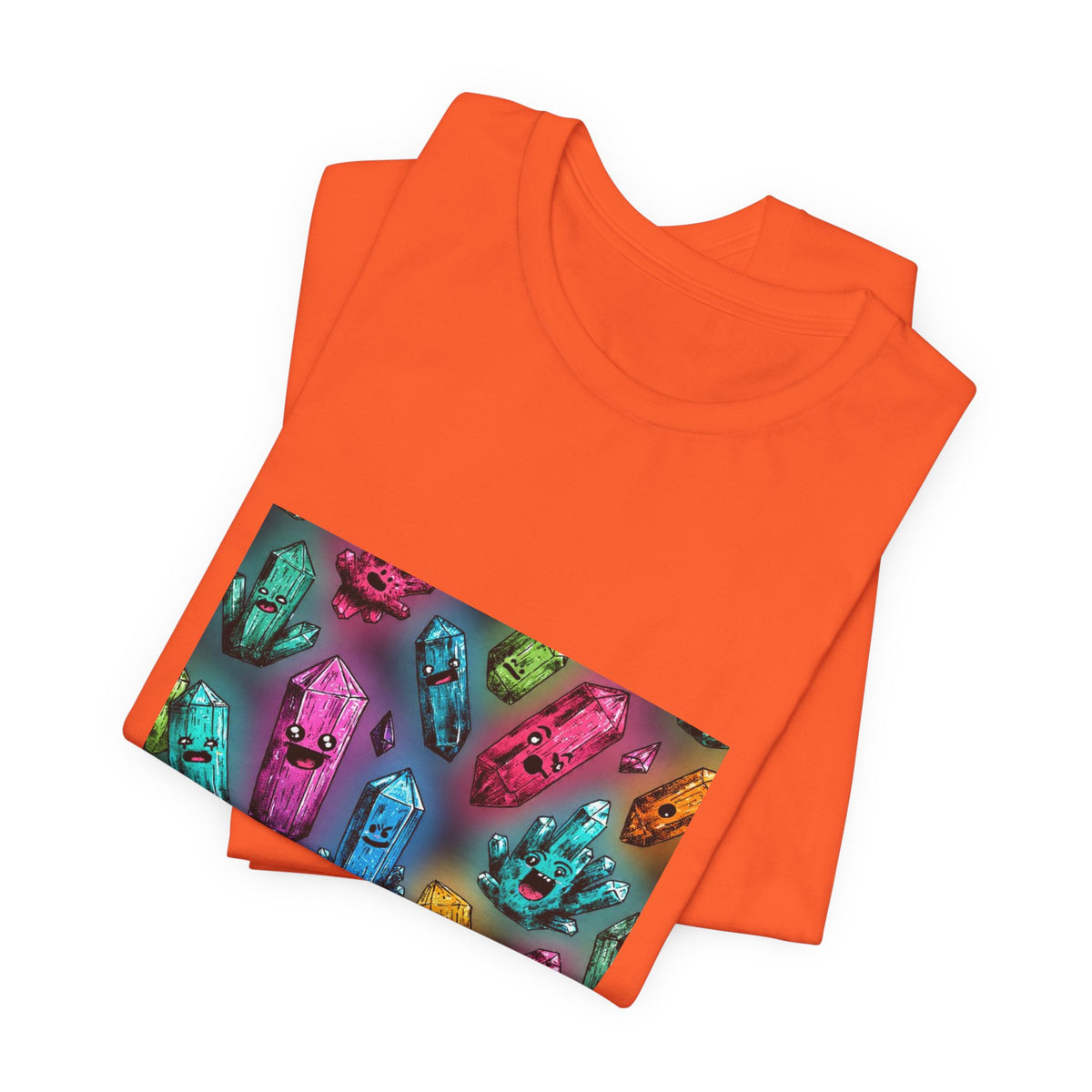 Colorful Crystal Characters T-Shirt | Sandy Neutrals & Oranges