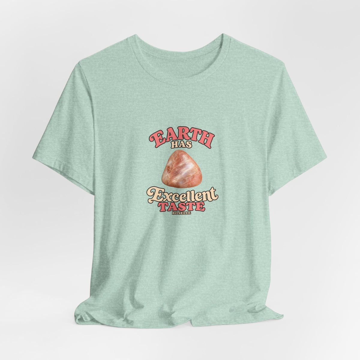 Earth Has Excellent Taste — Peach Moonstone Tee | Golds, Mints & Teal