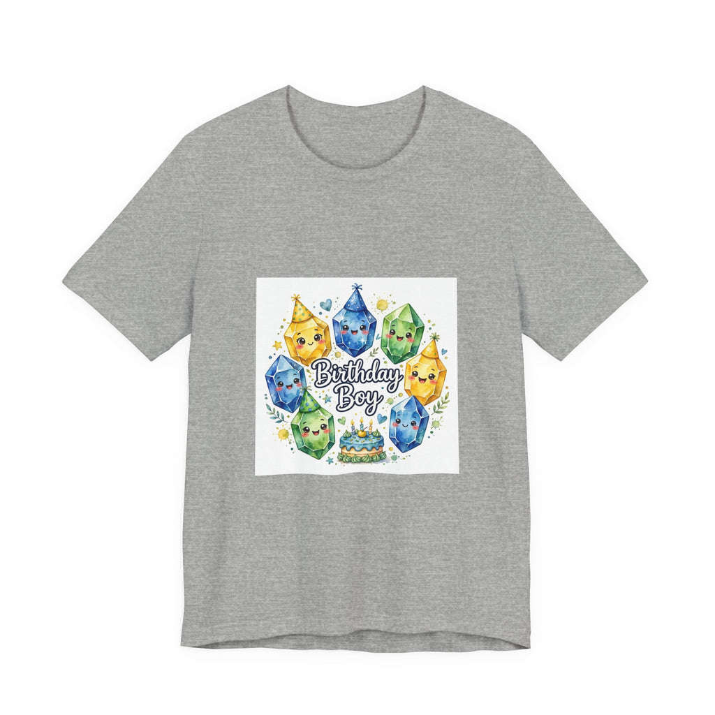 Birthday Boy Crystal Party T-Shirt | Light Neutrals