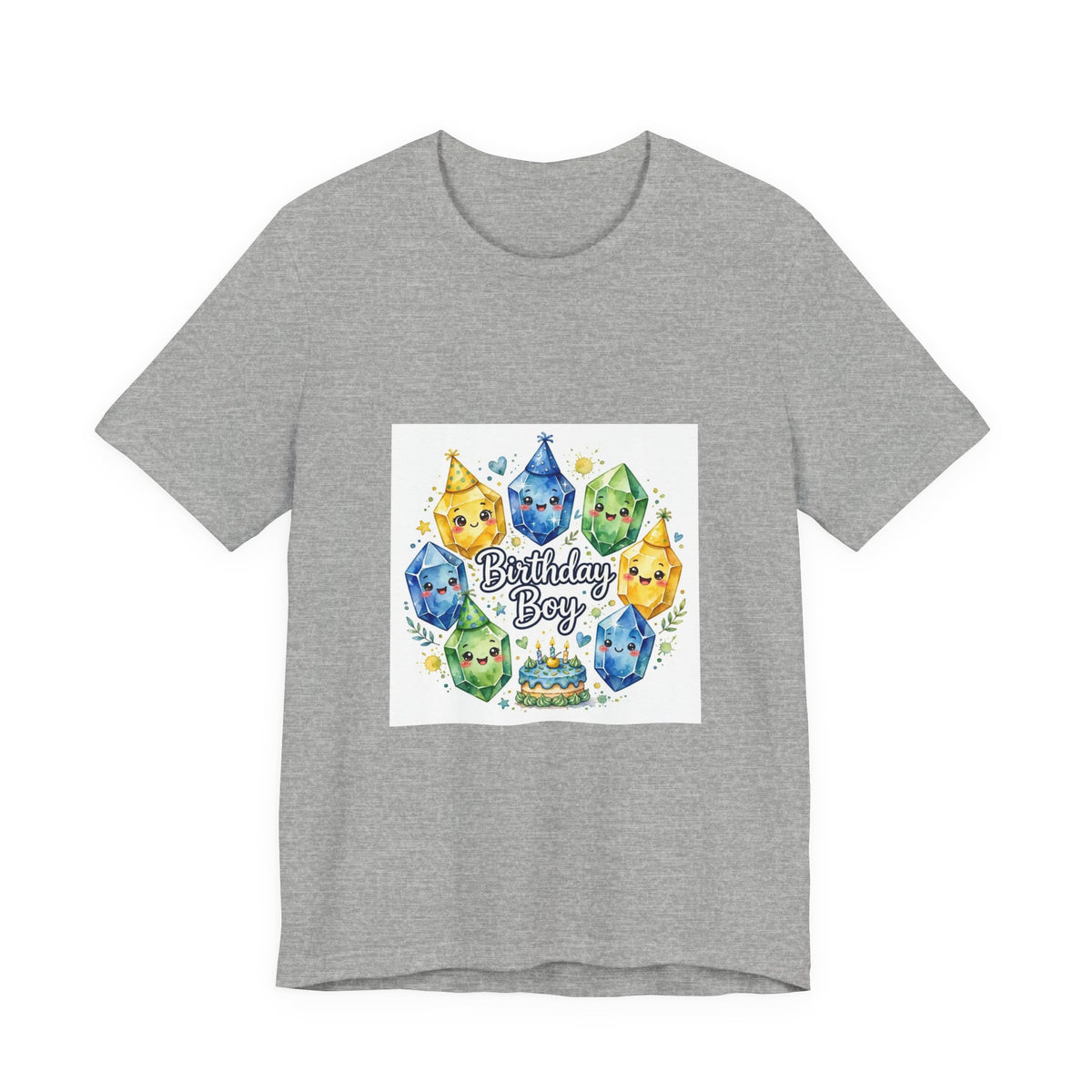 Birthday Boy Crystal Party T-Shirt | Light Neutrals