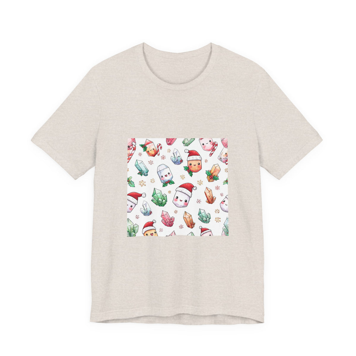 Pastel Christmas Crystal Friends T-Shirt | Sandy Neutrals & Oranges