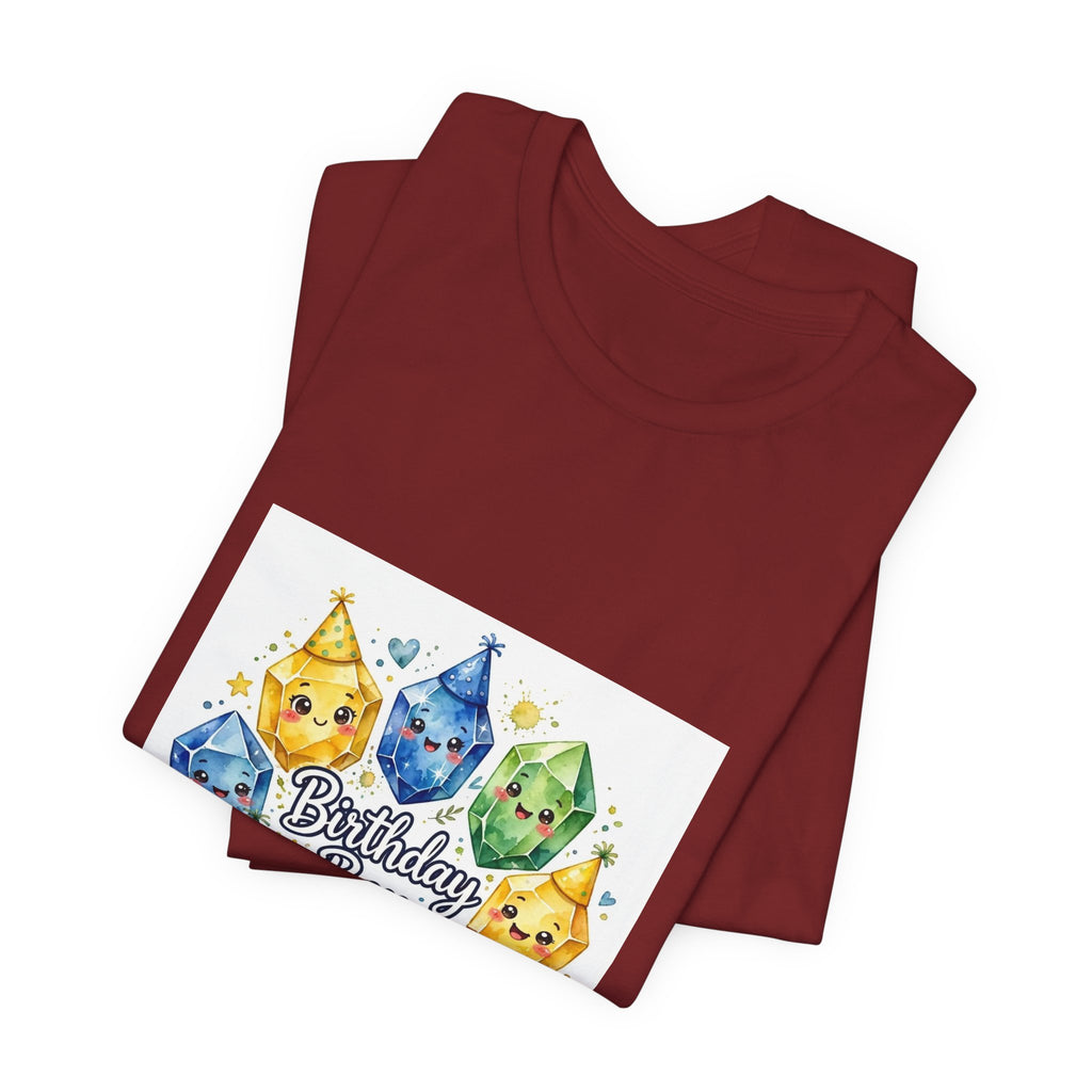 Birthday Boy Crystal Party T-Shirt | Earthy Reds & Browns