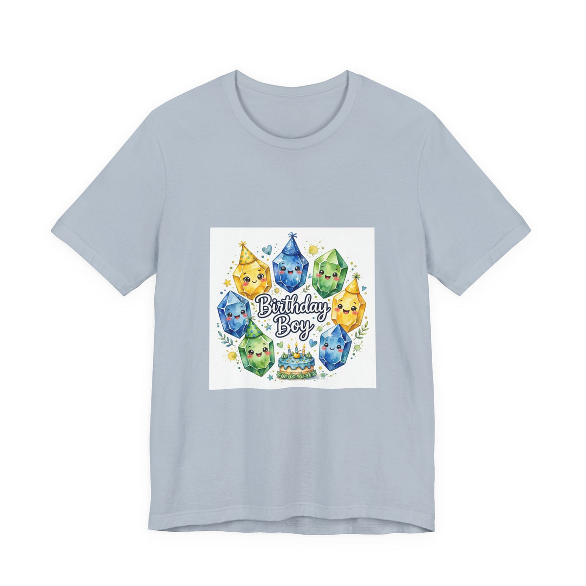 Birthday Boy Crystal Party T-Shirt | Soft Blues