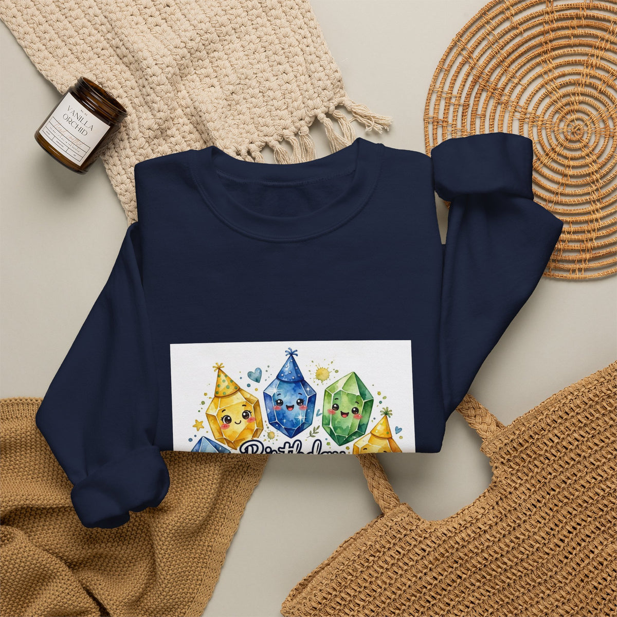 Birthday Boy Crystal Party Crewneck | Blues, Purples & Pinks