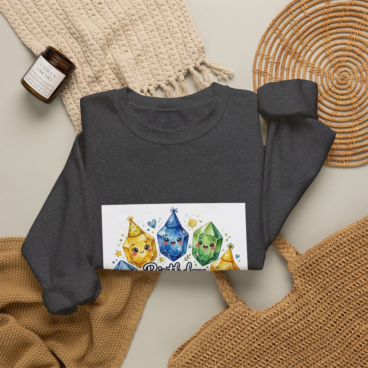 Birthday Boy Crystal Party Crewneck | Neutrals & Reds