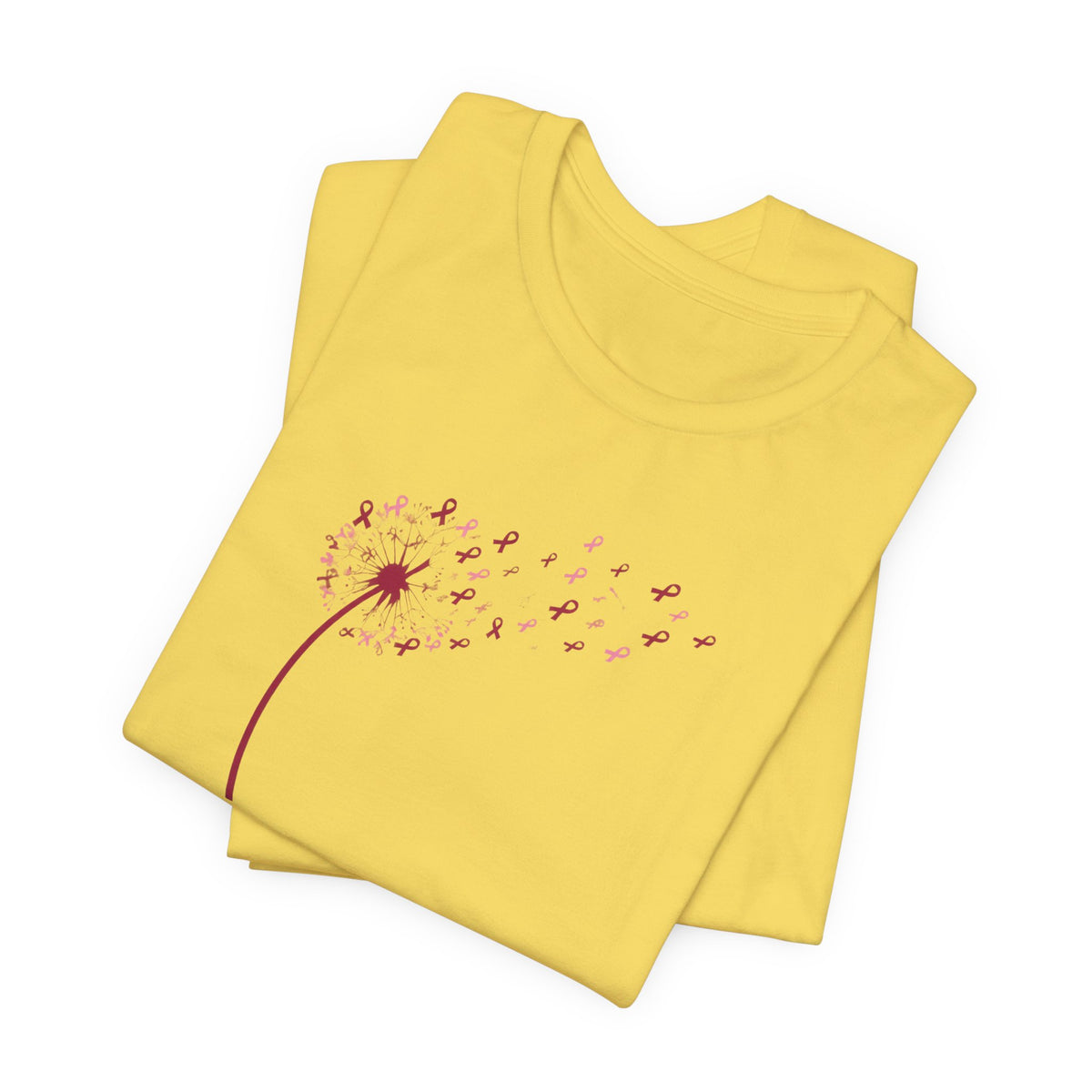 Pink Ribbon Dandelion Breast Cancer Awareness T-Shirt