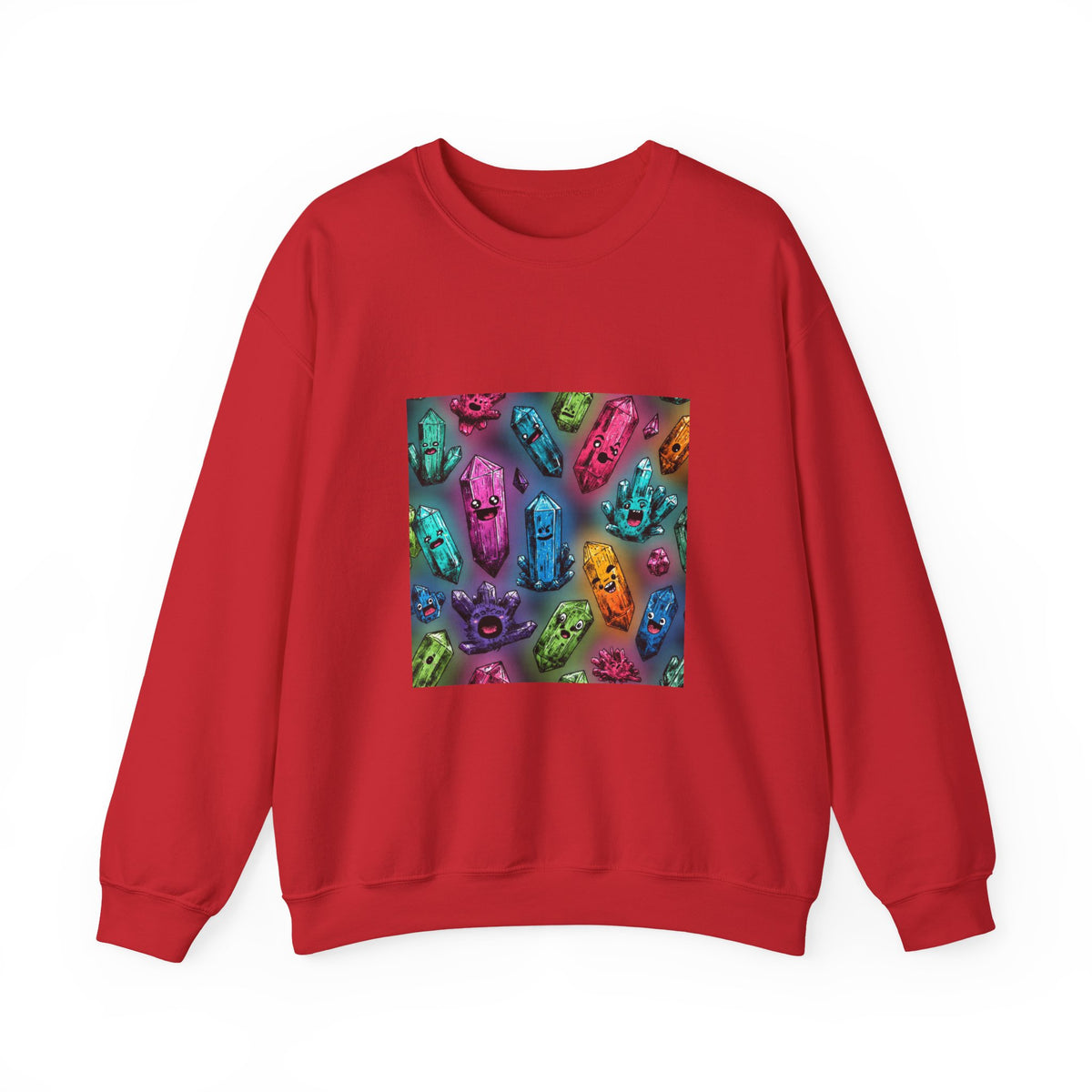 Colorful Crystal Characters Crewneck | Neutrals & Reds