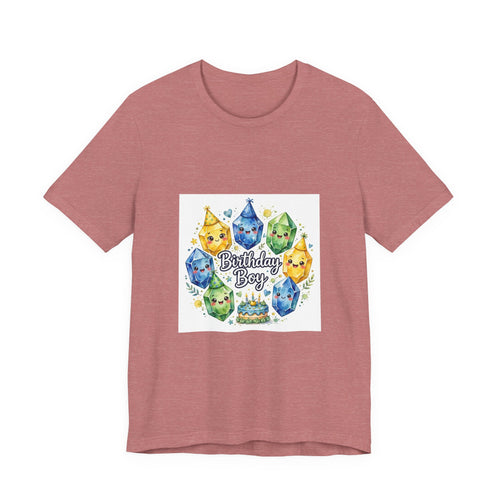 Birthday Boy Crystal Party T-Shirt | Earthy Reds & Browns