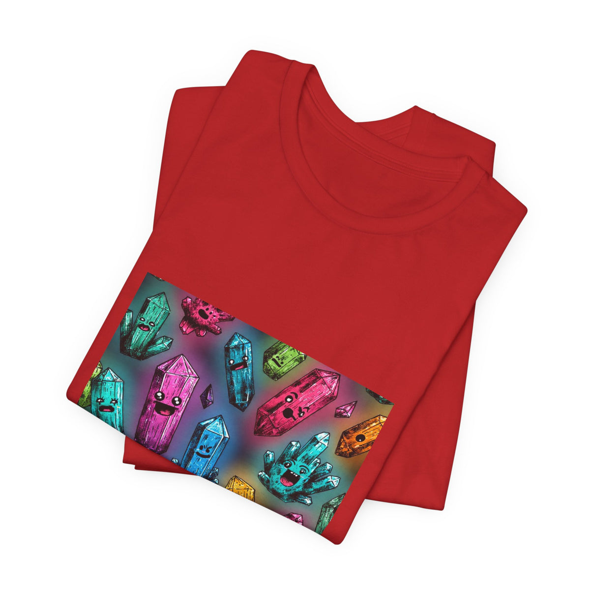 Colorful Crystal Characters T-Shirt | Dark Neutrals & Reds