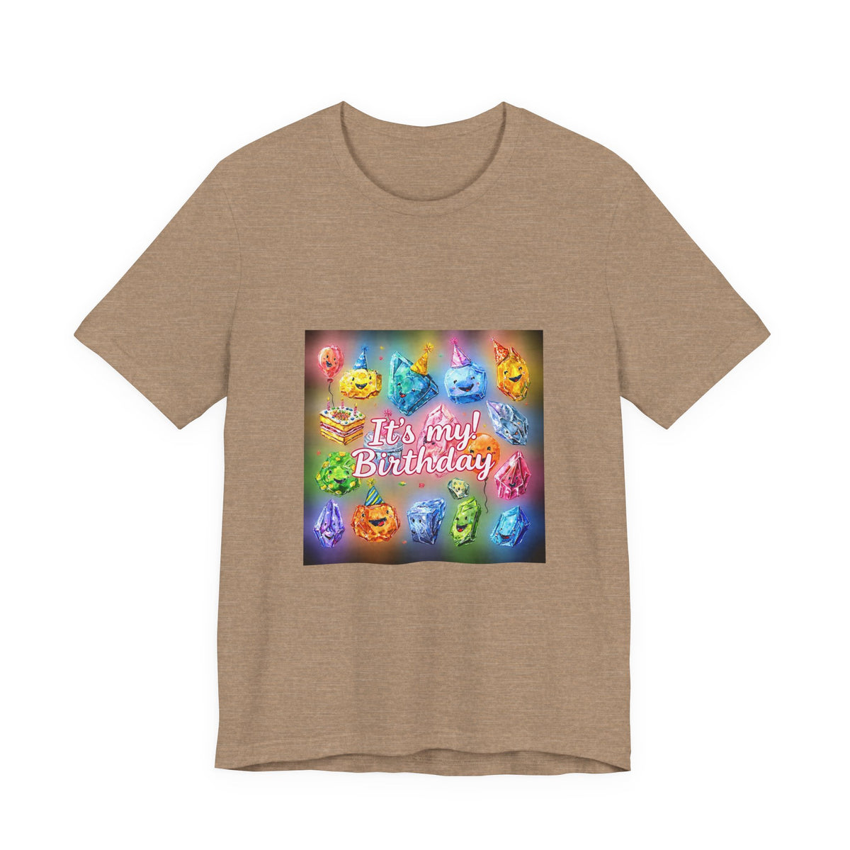 It's My Birthday Crystal Party T-Shirt | Sandy Neutrals & Oranges