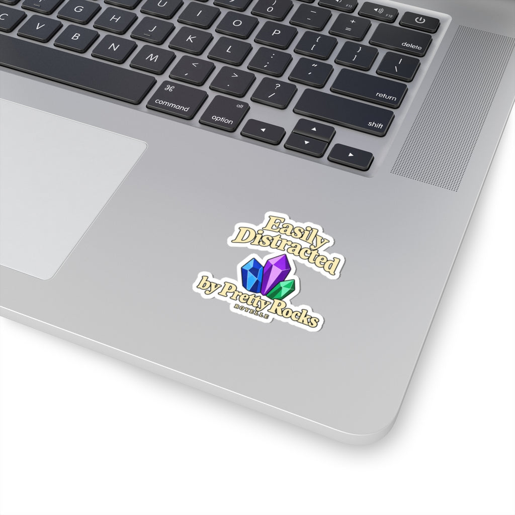 Easily Distracted by Pretty Rocks Sticker — Crystal Laptop Kiss-Cut Decal