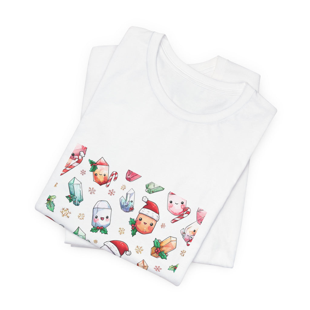 Pastel Christmas Crystal Friends T-Shirt | Light Neutrals