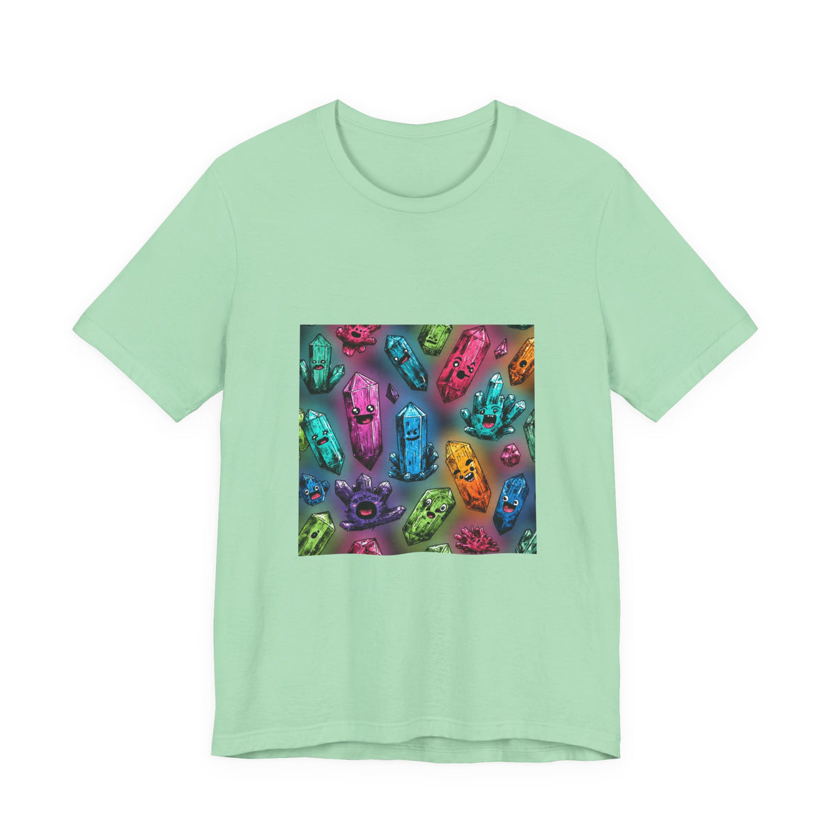 Colorful Crystal Characters T-Shirt | Golds, Mints & Teal