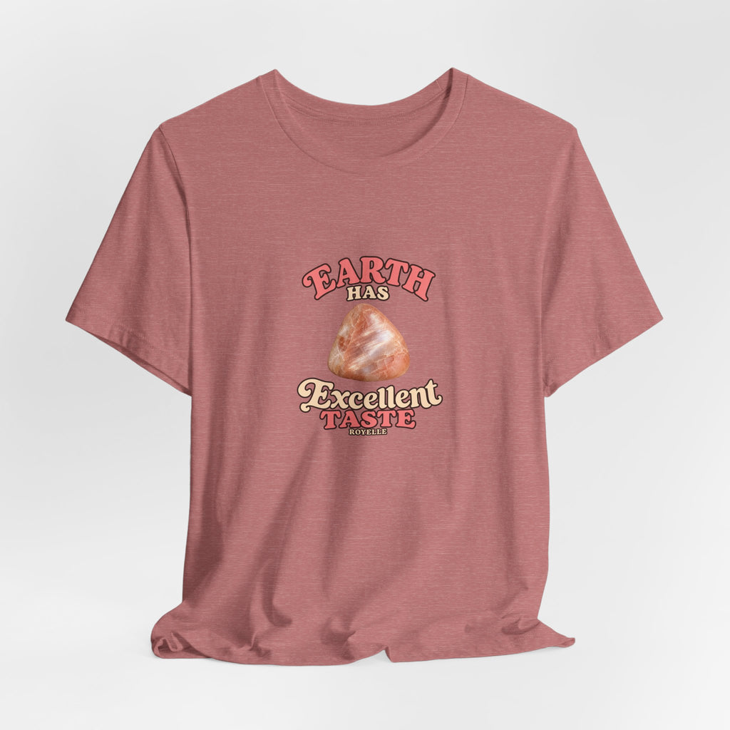 Earth Has Excellent Taste — Peach Moonstone Tee | Earthy Reds & Browns