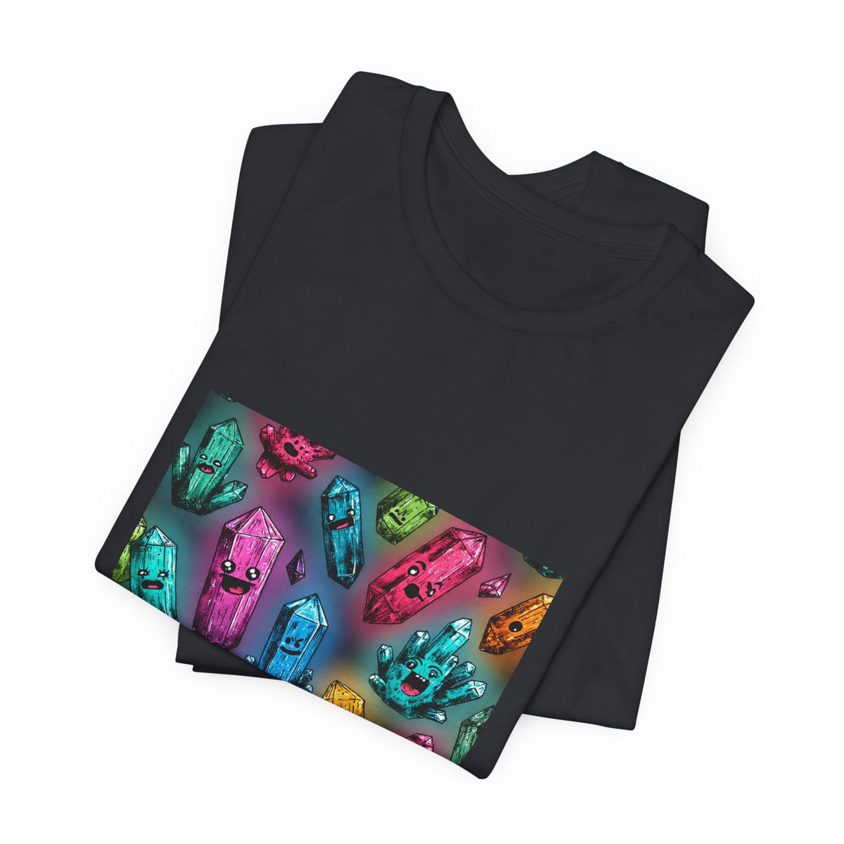 Colorful Crystal Characters T-Shirt | Dark Neutrals & Reds