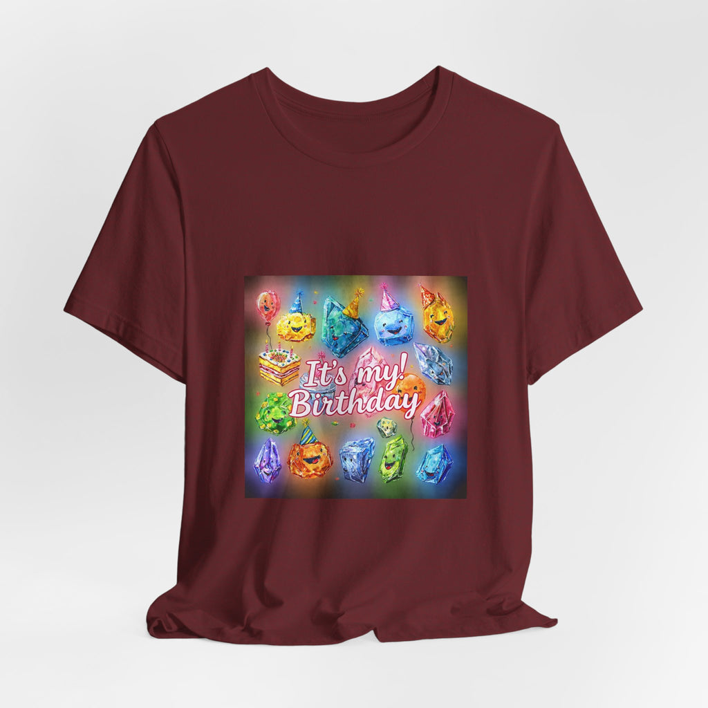 It's My Birthday Crystal Party T-Shirt | Earthy Reds & Browns