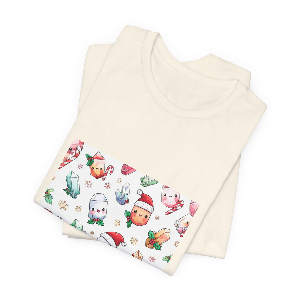 Pastel Christmas Crystal Friends T-Shirt | Sandy Neutrals & Oranges