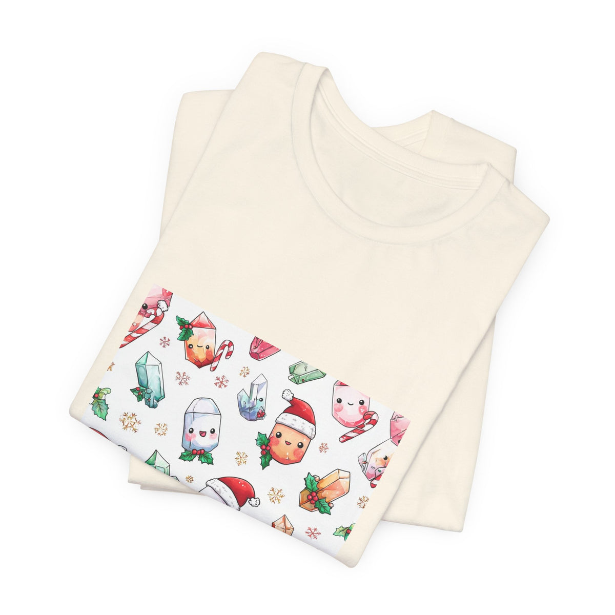 Pastel Christmas Crystal Friends T-Shirt | Sandy Neutrals & Oranges