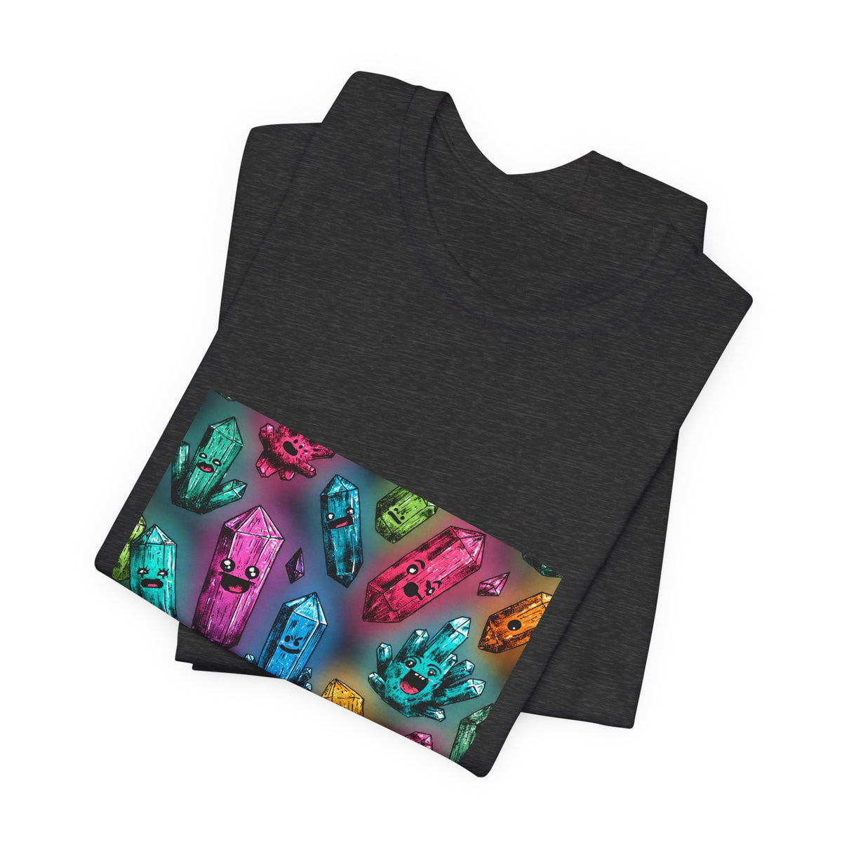 Colorful Crystal Characters T-Shirt | Dark Neutrals & Reds