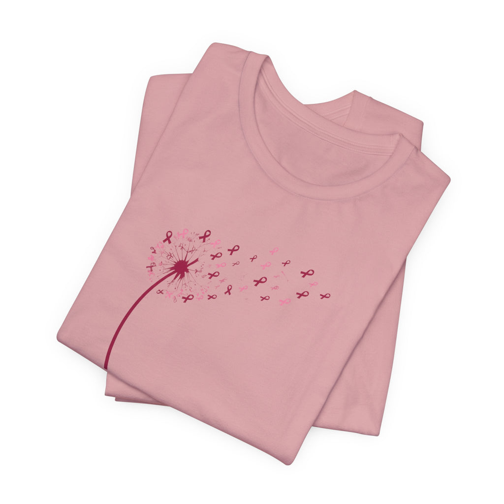 Pink Ribbon Dandelion Breast Cancer Awareness T-Shirt