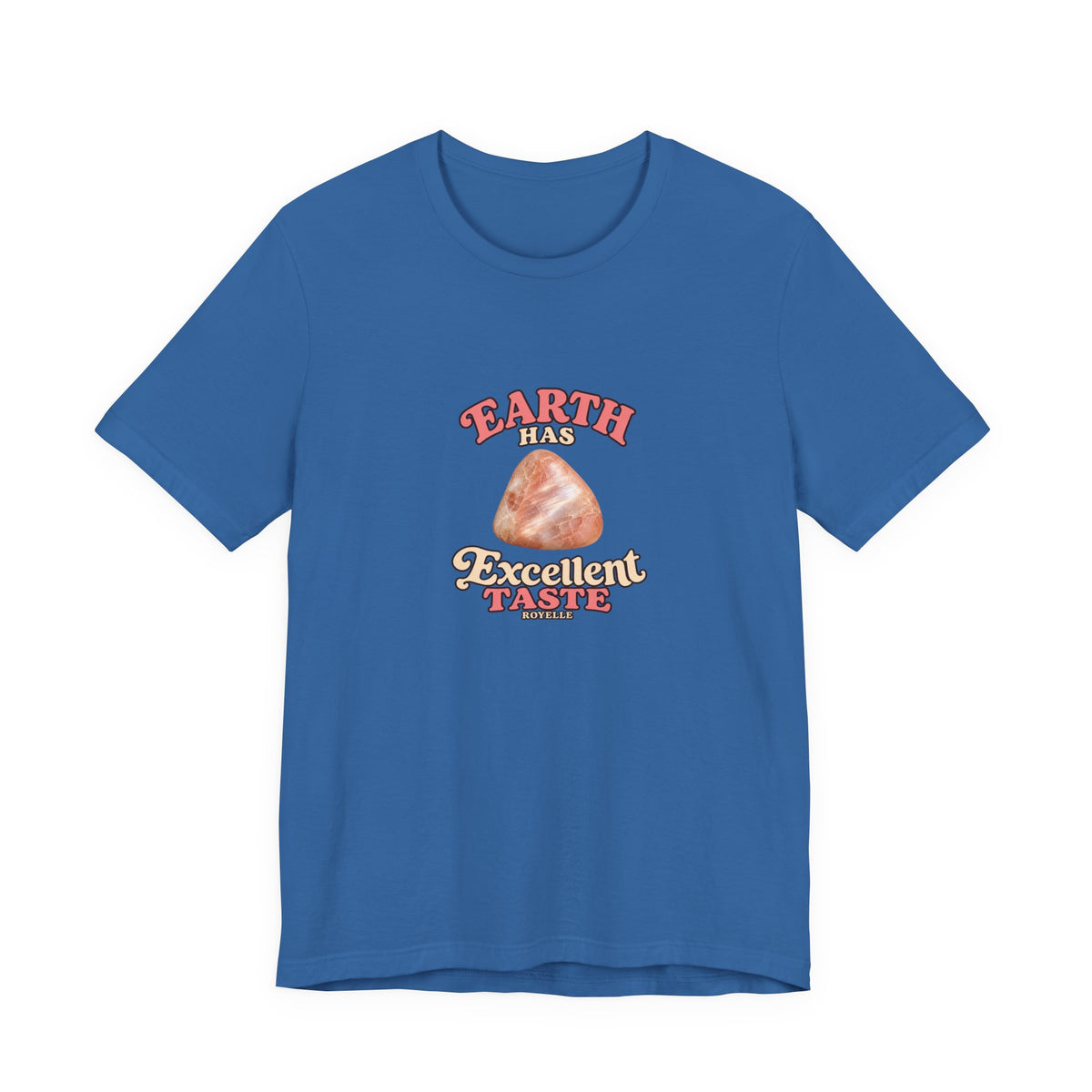 Earth Has Excellent Taste — Peach Moonstone Tee | Soft Blues