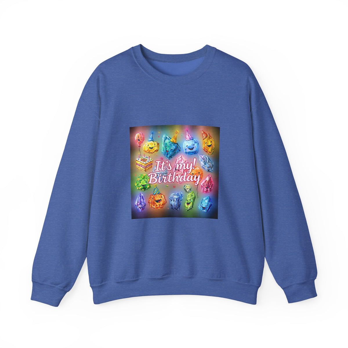 It's My Birthday Crystal Party Crewneck | Blues, Purples & Pinks