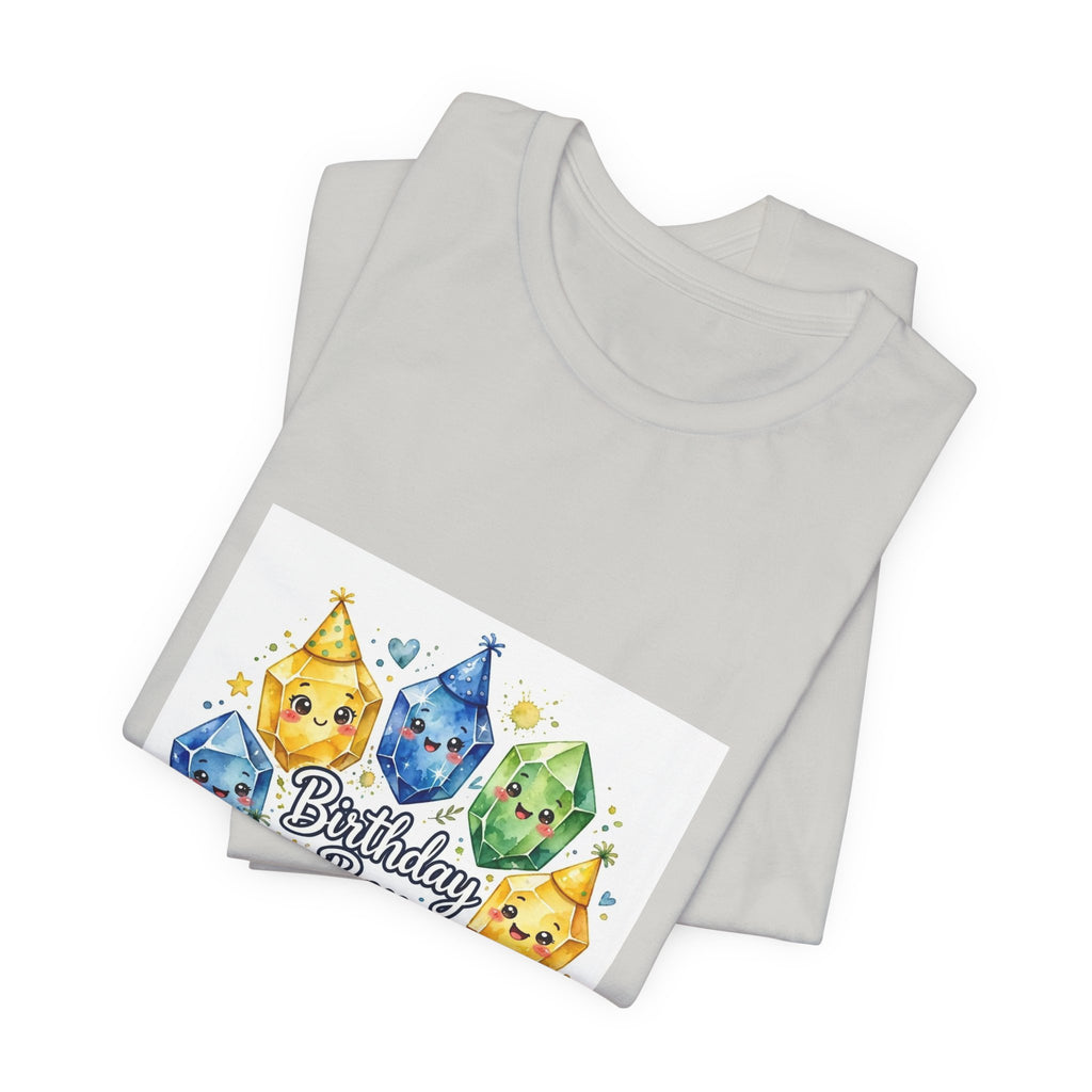 Birthday Boy Crystal Party T-Shirt | Light Neutrals