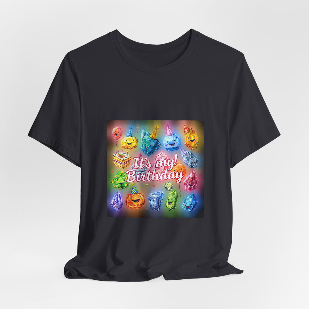 It's My Birthday Crystal Party T-Shirt | Dark Neutrals & Reds
