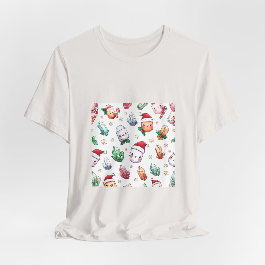 Pastel Christmas Crystal Friends T-Shirt | Light Neutrals