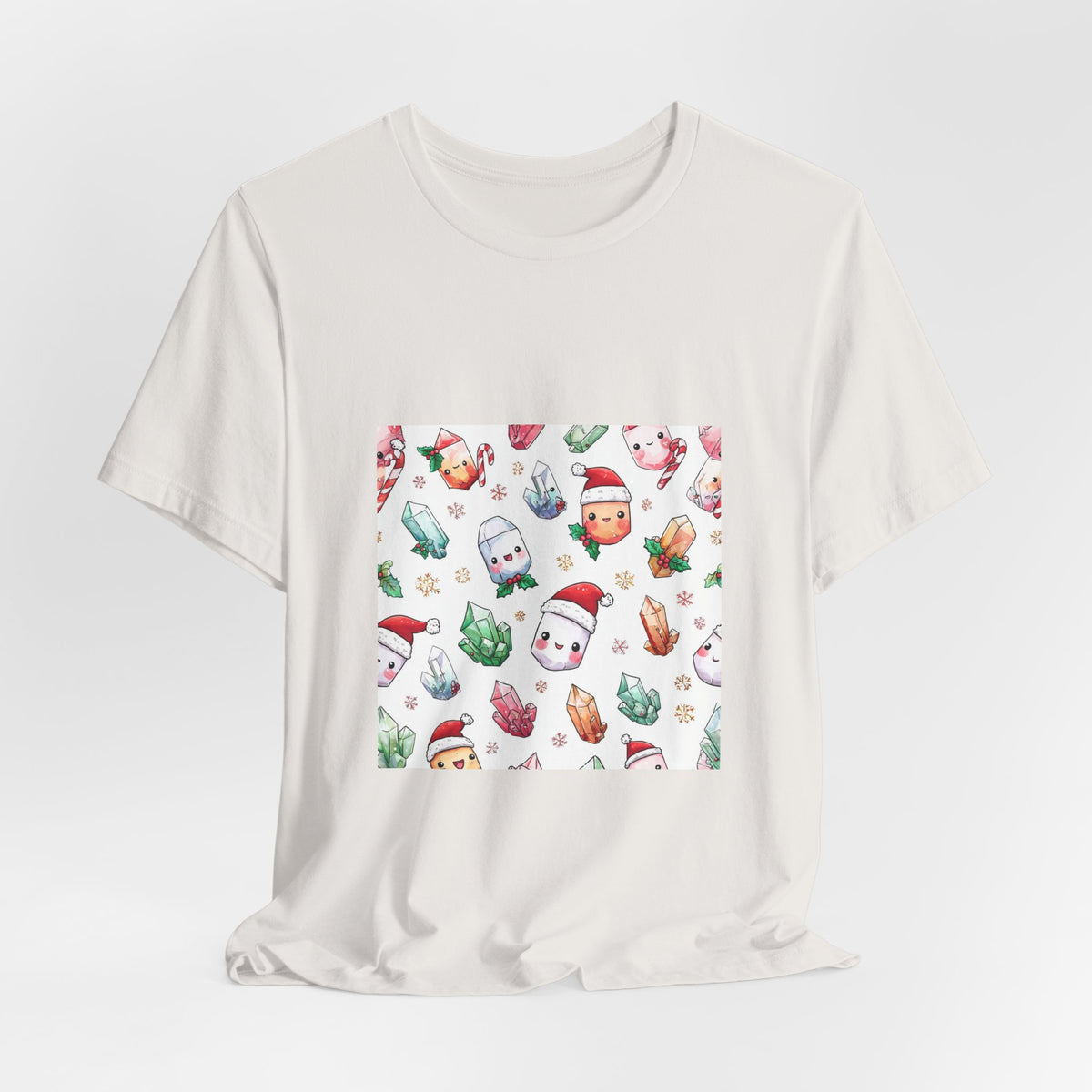 Pastel Christmas Crystal Friends T-Shirt | Light Neutrals