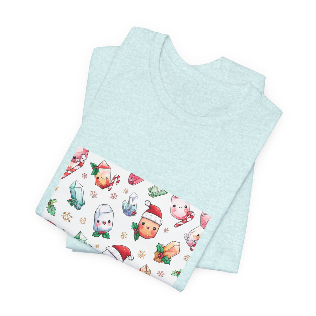 Pastel Christmas Crystal Friends T-Shirt | Soft Blues